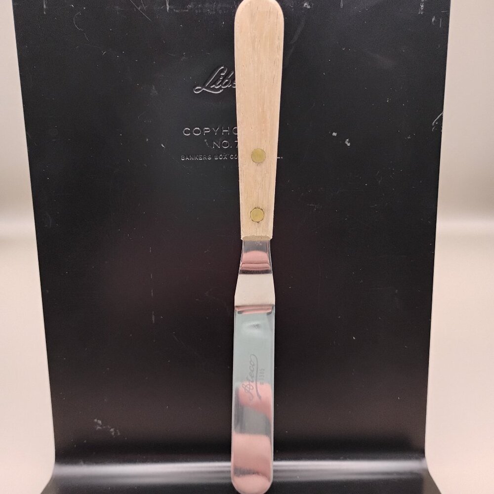 Ateco brand offset spatula frosting spreader knife #1385 st steel wooden handle